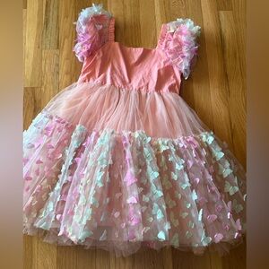 Lola + the Boys - Coral Butterfly organza dress